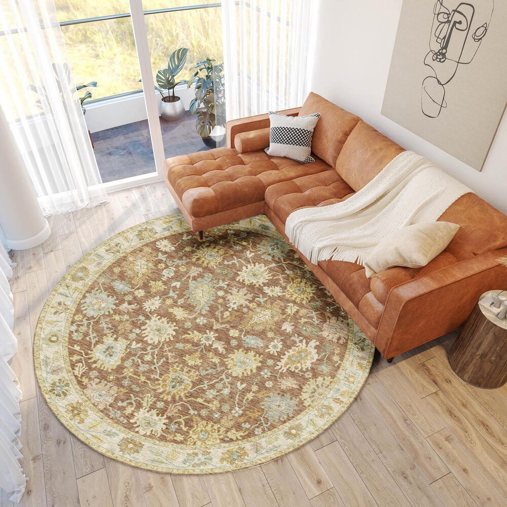 Dalyn Rug Company Hatay 8&#39; Round Paprika Area Rug, , large
