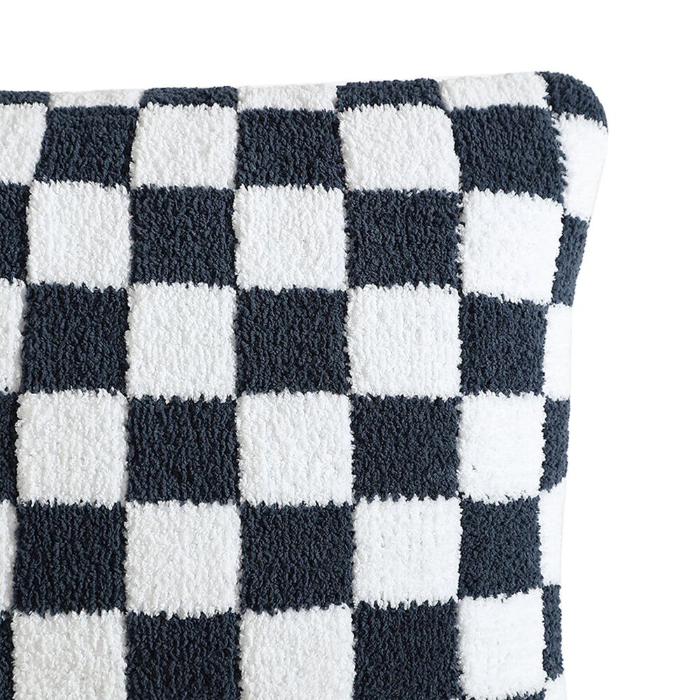 Sunday Citizen Checkerboard 20&quot; Square Throw Pillow in Midnight and Clear White, , large