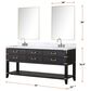 Lexora Home Norwalk 72" Double Bathroom Vanity in Brown Oak with White Carrara Marble Top and Rectangular Sinks, , large
