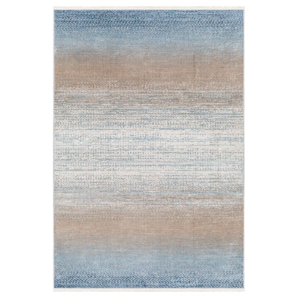 Surya Masha 6"7" x 9" Denim, Gray, Light Brown, Ivory, Cream and Dark Blue Area Rug, , large