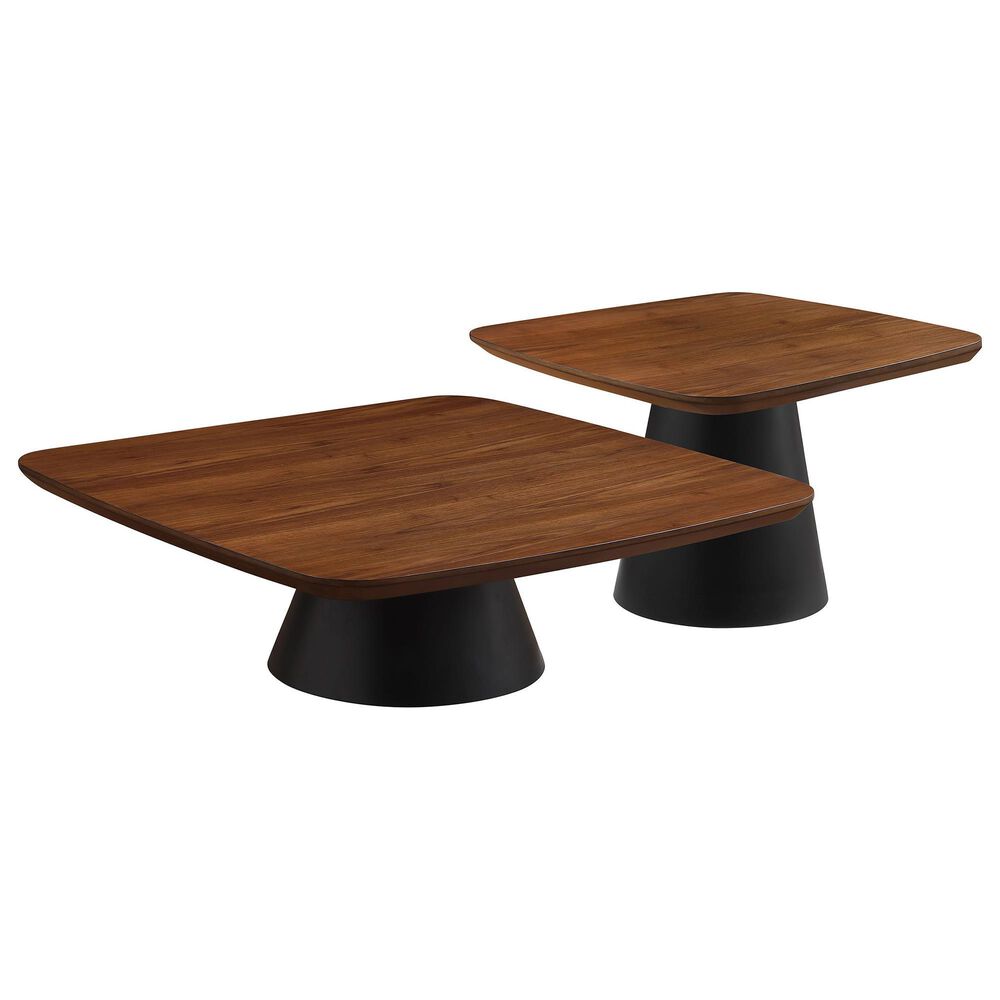 Coaster Eason 2-Piece Nesting Coffee Table Top Set in Walnut (Box 1), , large