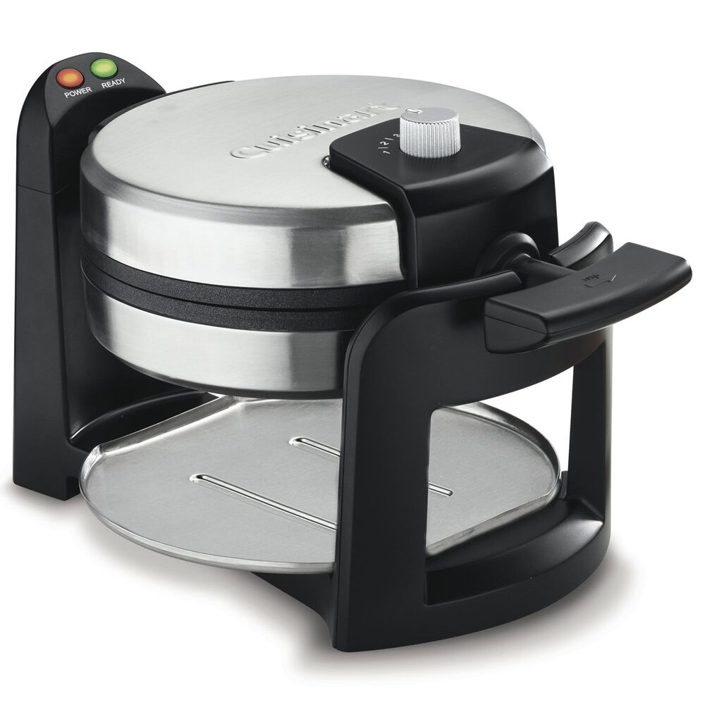 Cuisinart Belgian Round Flip Waffle Maker in Stainless Steel and Black, , large
