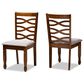 Baxton Studio Lanier Side Chair with Grey Cushion in Walnut Brown (Set of 2), , large