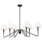 Golden Lighting Kennedy 6-Light Linear Pendant with Ivory Shade in Natural Black, , large