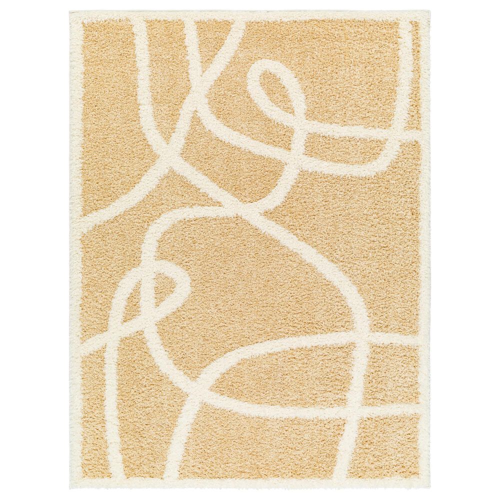 Surya Rodos Abstract 5"3" x 7" Mustard, White, Tan Area Rug, , large