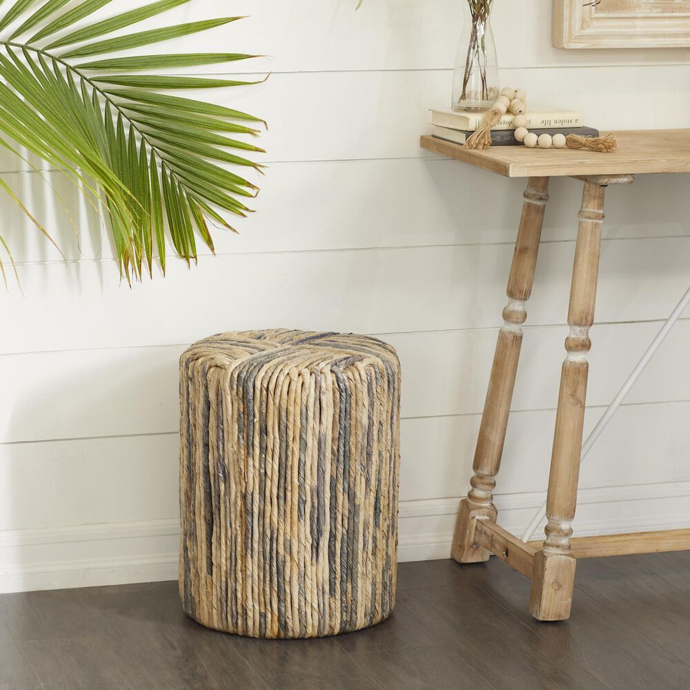 Maple and Jade Banana Leaf Woven End Table in Black, Brown, Light Brown and White, , large