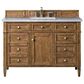James Martin Vanities Brittany 48" Single Bathroom Vanity in Saddle Brown with 3 cm Arctic Fall Solid Surface Top and Rectangular Sink, , large
