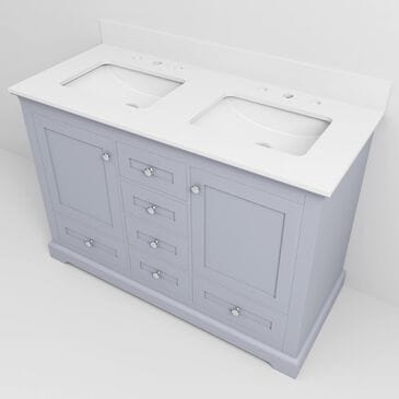 Lexora Home Dukes 48" Double Bathroom Vanity in Dark Grey with 2 cm White Quartz Top and Rectangular Sinks, , large