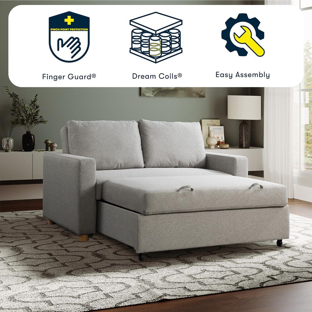 Lifestyle Solutions Tyler Convertible Sofa in Light Grey, , large