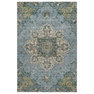 Dalyn Rug Company Silk Road Aqua, Ivory, Beige, Blue, Gold, Aloe and Gray 6"6" x 9"6" Area Rug, , large