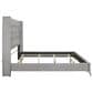 New Heritage Design Huxley Queen Upholstered Bed and Two Nightstands in Gray, , large