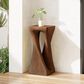 Hearth and Haven Outdoor End Table with Twist Design in Antique Brown, , large