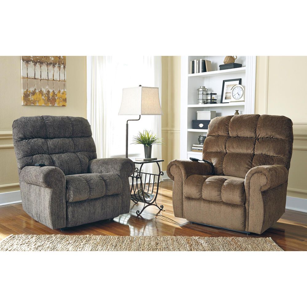 Signature Design by Ashley Ernestine Power Lift Recliner in Truffle, , large