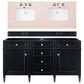 James Martin Vanities Brittany 60" Double Bathroom Vanity in Black Onyx with 3 cm Eternal Marfil Quartz Top, , large