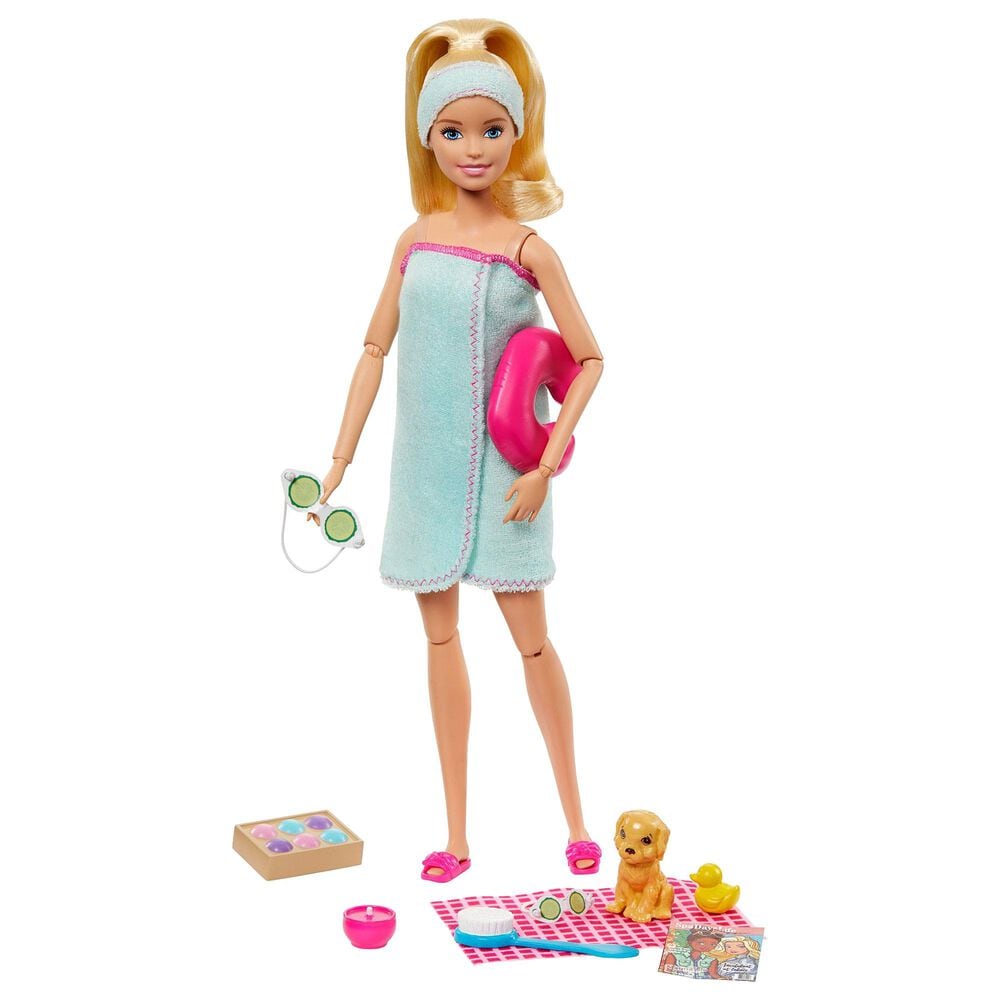 Barbie Spa Day Blonde Playset, , large