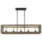 Golden Lighting Sutton 5-Light Linear Pendant in Matte Black and Rustic, , large