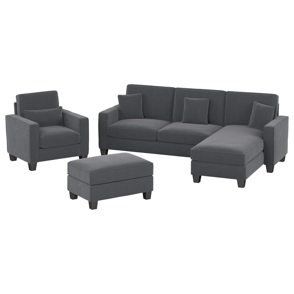 Bush Stockton 4-Piece Living Room Set with Chaise Lounge in Dark Gray, , large