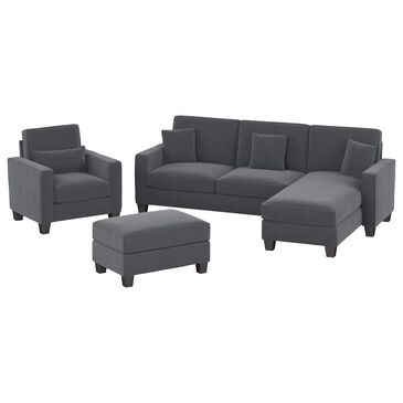Bush Stockton 4-Piece Living Room Set with Chaise Lounge in Dark Gray, , large