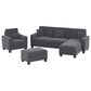 Bush Stockton 4-Piece Living Room Set with Chaise Lounge in Dark Gray, , large