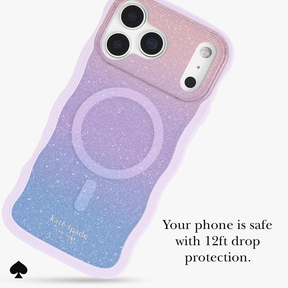 Kate Spade Wavy MagSafe Case for Apple iPhone 17 Pro Max in Opal Glitter, , large