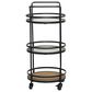 Maple and Jade 35" Bar Cart in Matte Black, Natural Brown and Clear, , large
