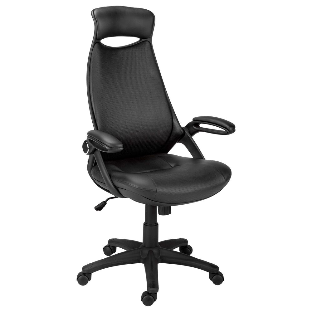 Monarch Specialties Executive Office Chair in Black Faux Leather , , large