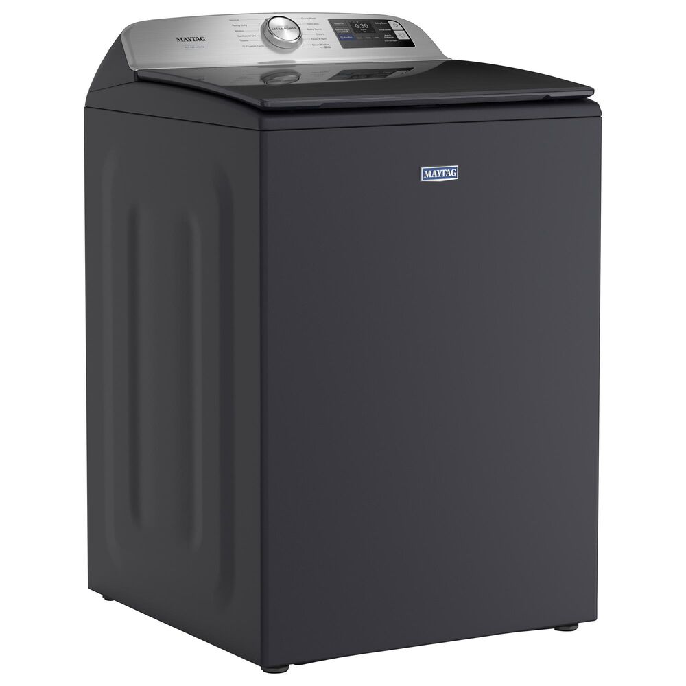 Maytag 5.2 Cu. Ft. Smart Pet Pro Top Load Agitator Washer and 7.4 Cu. Ft. Smart Gas Top Load Dryer Laundry Pair in Midnight Steel, , large