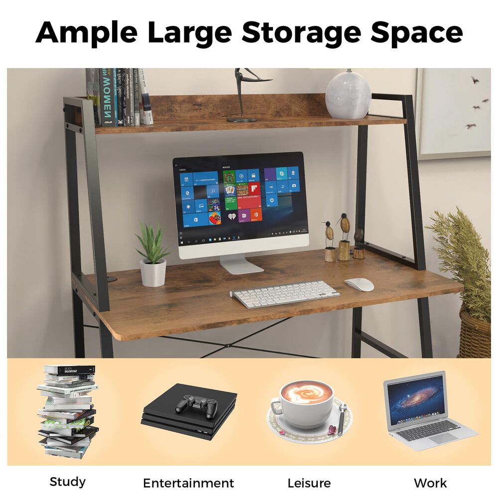 Eureka Ergonomic 43" Computer Desk in Brown, , large