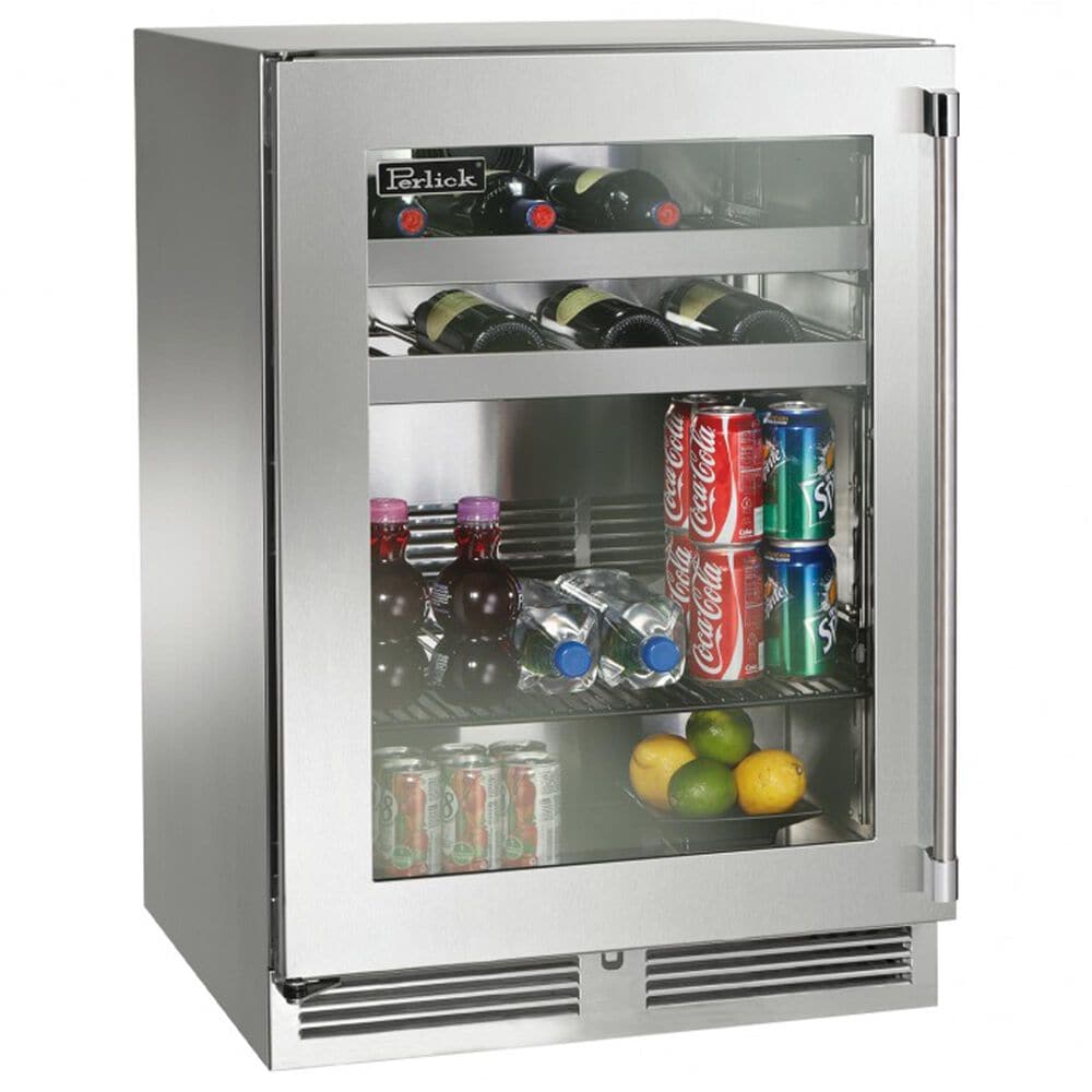 Perlick Signature Outdoor Series 5.2 Cu. Ft. Built-In Beverage Center with Glass Door and Left Hinge in Panel Ready, , large