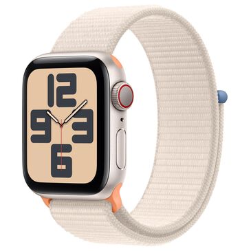 Apple Apple Watch SE GPS + Cellular 40mm Starlight Aluminum Case with Starlight Sport Loop, , large