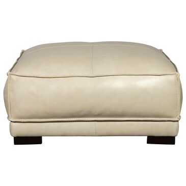Sienna Designs Leather Ottoman in Cesena Panna White, , large