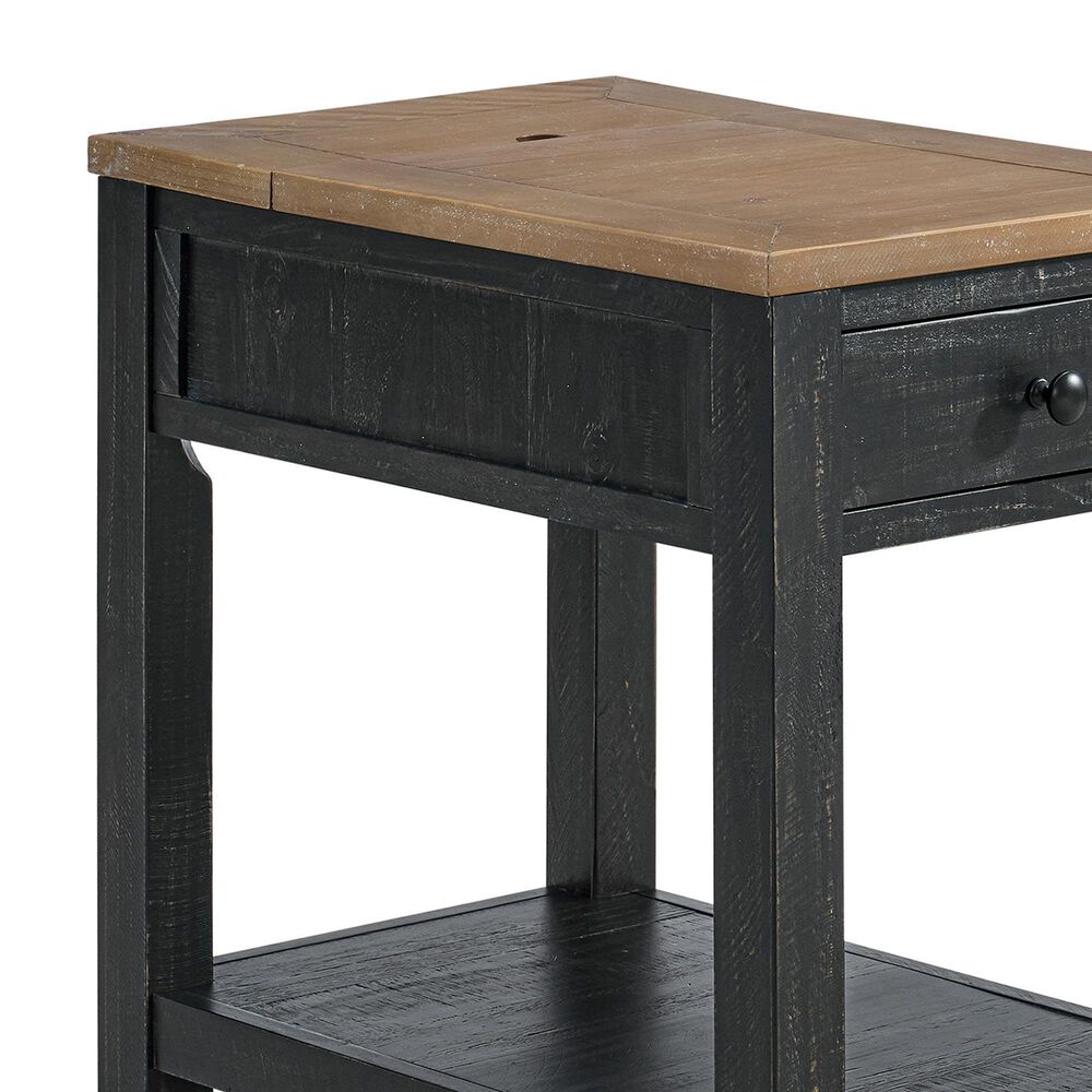 Forma &amp; Co Napa Chairside Table in Distressed Black and Driftwood, , large