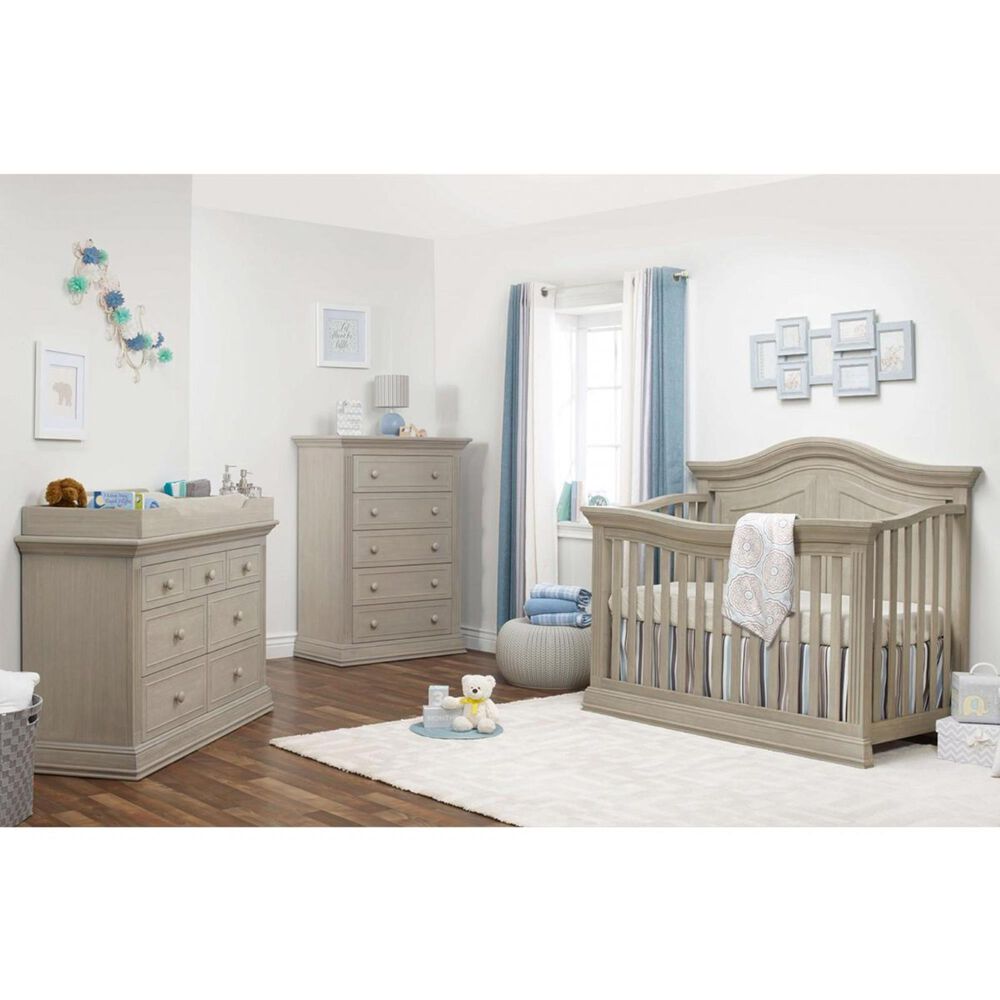 Sorelle Furniture Providence 3 Piece Nursery Set with 4-in-1 Crib, Dresser and Changer Top in Heritage Fog, , large