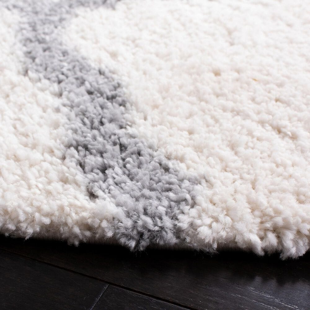 Safavieh Parma Shag PMA521A 6&#39;7&quot; Round Cream and Grey Area Rug, , large