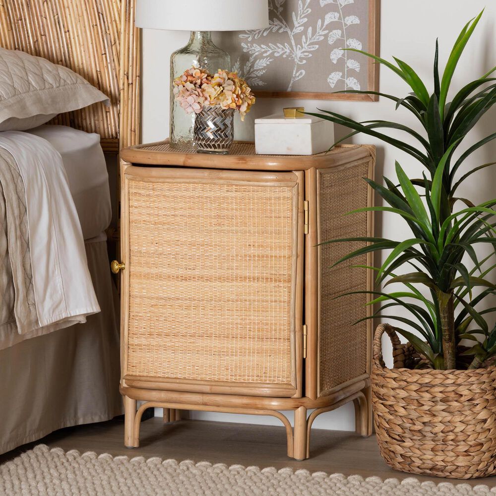 Baxton Studio Kiara 2-Shelf Nightstand in Natural, , large