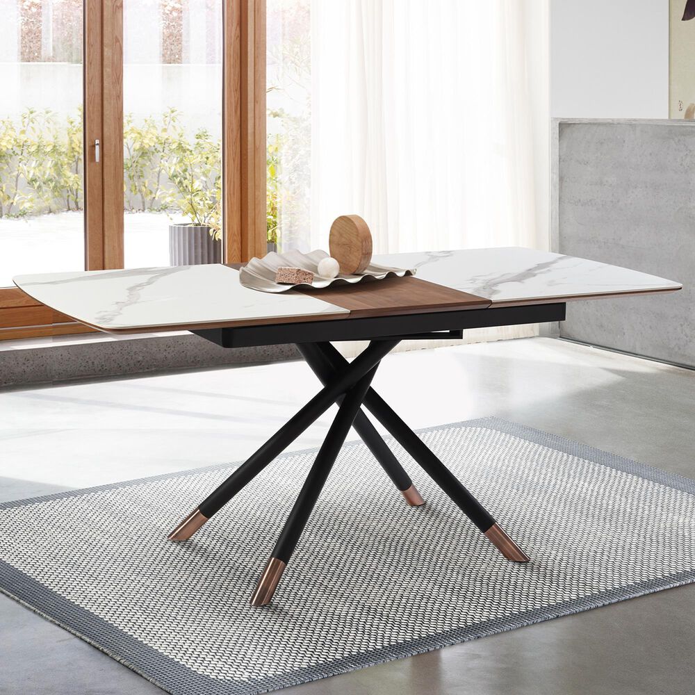Blue River Alora Extendable Dining Table in Black, Copper, Light Grey and Walnut - Table Only, , large
