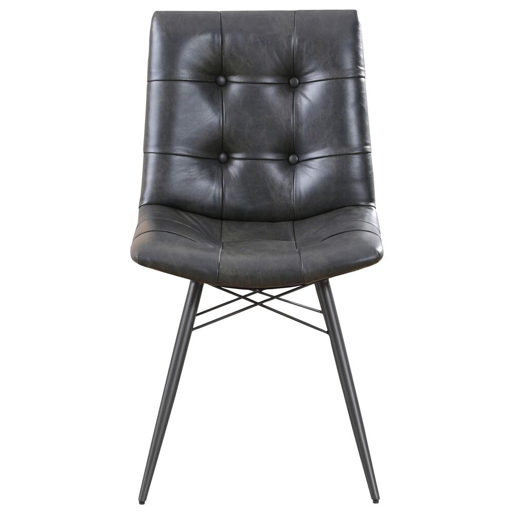 Pacific Landing Dittnar Tufted Dining Chair with Charcoal Cushion in Grey, , large
