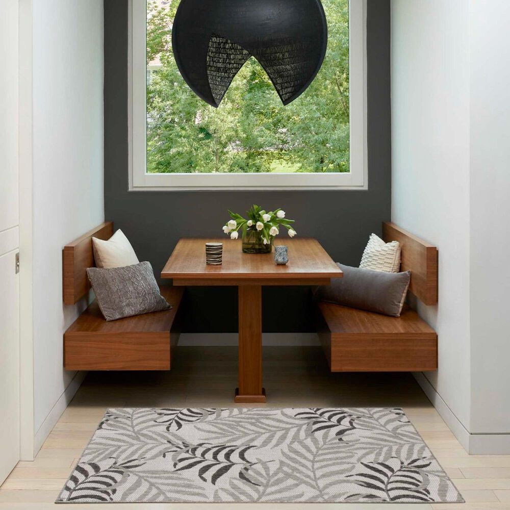 Nourison Garden Oasis Nature Grey 3&#39; x 5&#39; Indoor/Outdoor Area Rug, , large