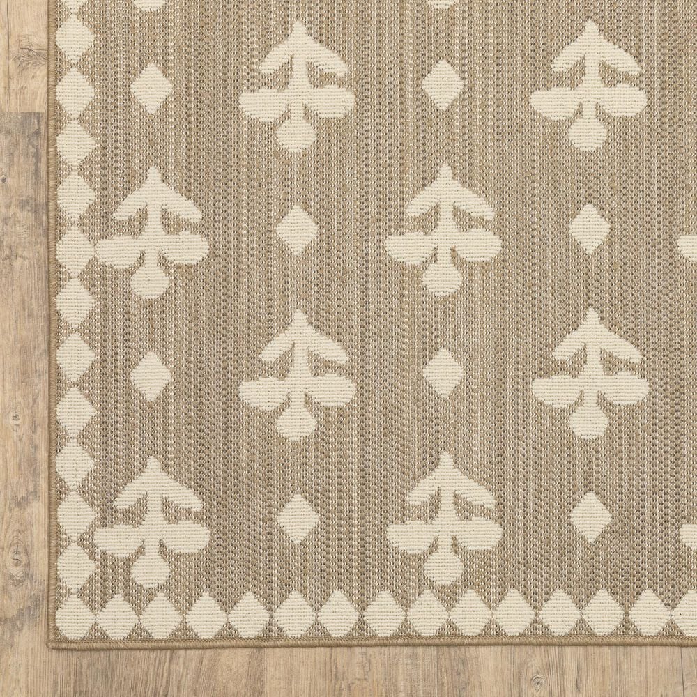 ROW by Oriental Weavers Zarina Floral Beige and Ivory 6'7" x 9'2" Indoor/Outdoor Area Rug, , large