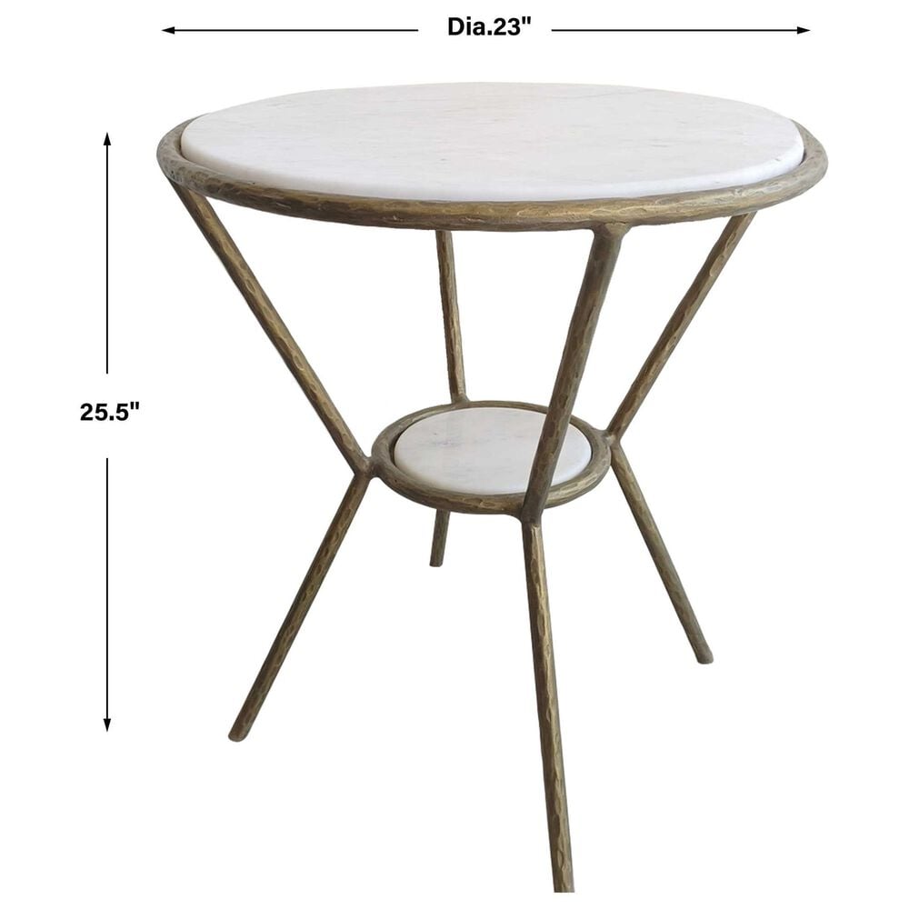 Uttermost Refuge Side Table in White and Gold, , large