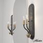 Hunter Merlin 2-Light Wall Sconce in Rustic Iron and Alturas Gold, , large