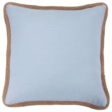 HiEnd Accents Luna 27" Square Jute Trimmed Euro Sham in Light Blue, , large