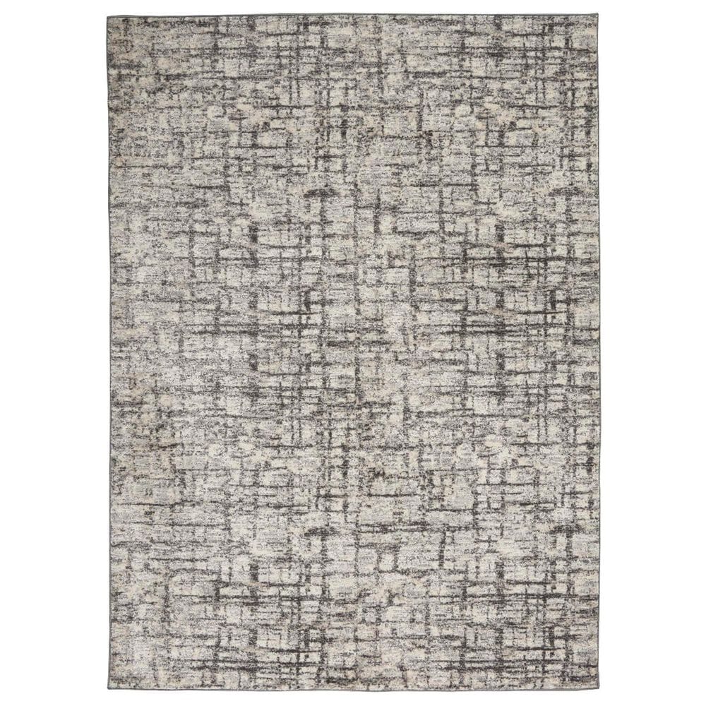 Nourison Rush 4&#39; Round Ivory and Grey Area Rug, , large
