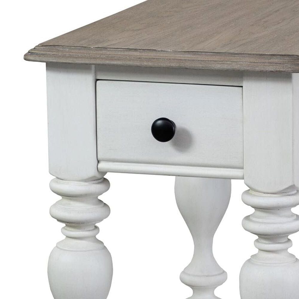 Riverside Furniture Jameson 1-Drawer Side Table in Pale Taupe and Antique Oak, , large