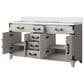 Lexora Home Laurel 60" Double Bathroom Vanity in White Oak with White Quartz Top and Rectangular Sinks, , large