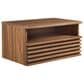 Modway Render 1 Drawer  and Shelf Wall Mount Nightstand in Walnut, , large