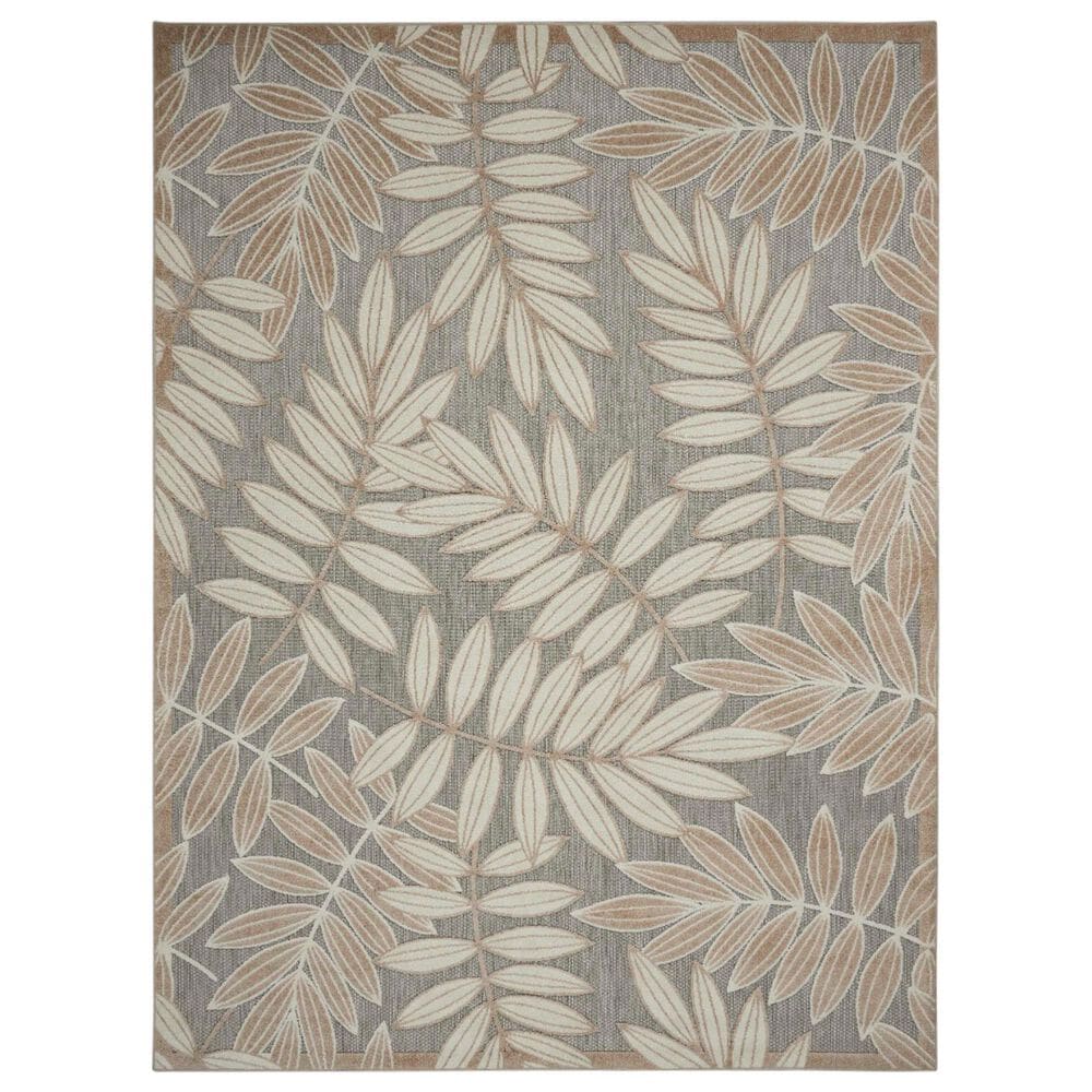 Nourison Aloha Tropical 7" x 10" Natural Indoor/Outdoor Area Rug, , large