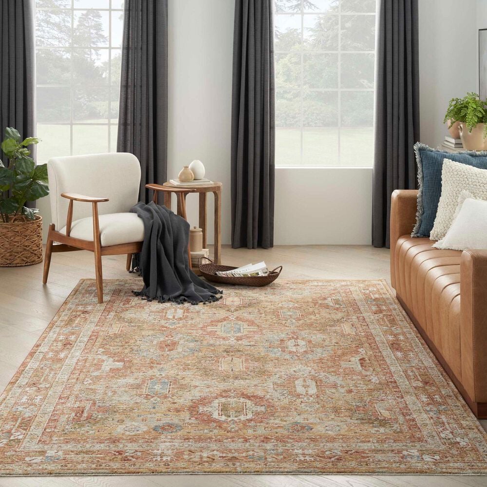 Nourison Sahar SHR01 9&#39;3&quot; x 12&#39;7&quot; Rust Area Rug, , large
