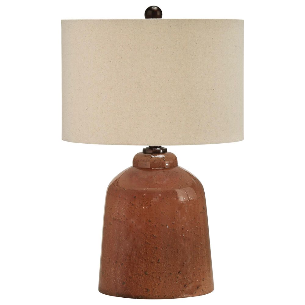 Ashley Aaleahya Table Lamp in Distressed Rust-Red and Black, , large