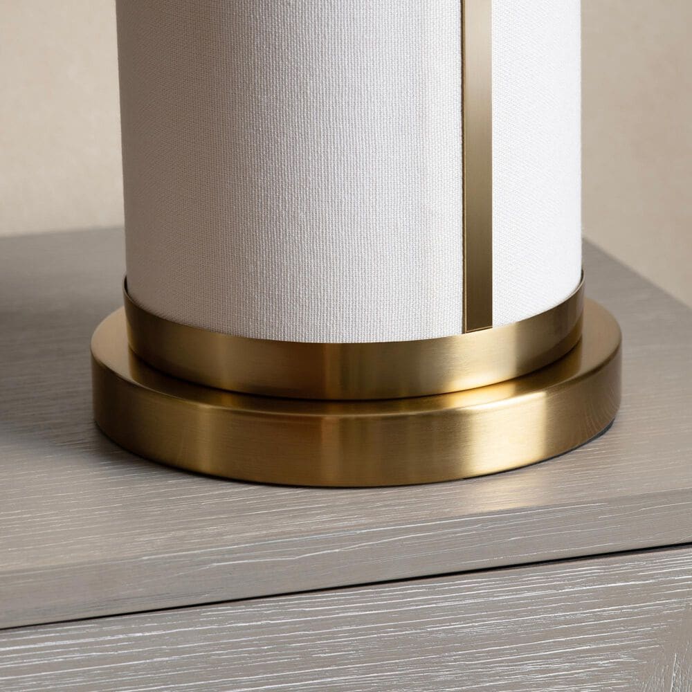 Crestview Collection Wyndham Table Lamp in White and Brass, , large